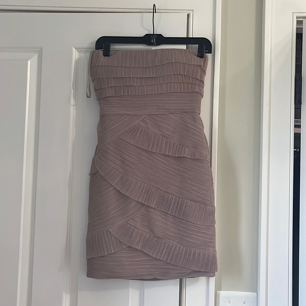 BCBG Ruffled Strapless Dress
